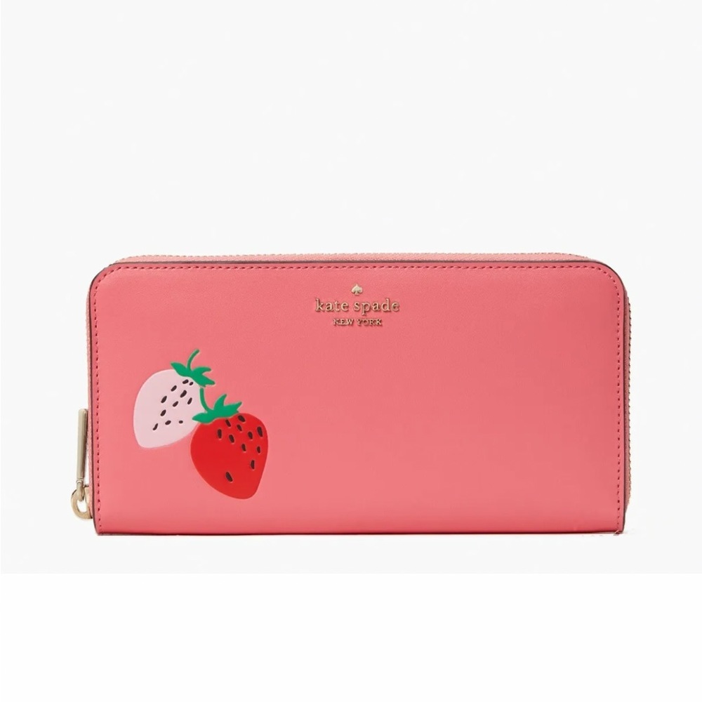 Kate Spade wild strawberries pink wallet - NWT